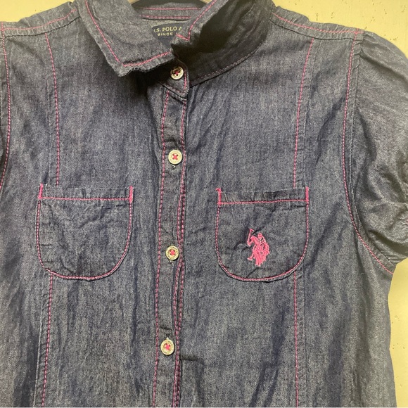 Great Condition Us Polo Assn Denim Dress- Size 10 Light Weight - Picture 3 of 4